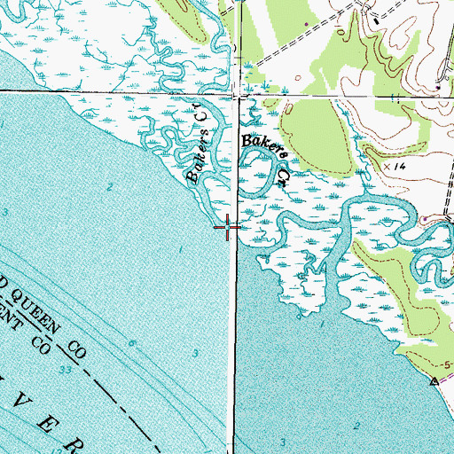Topographic Map of Bakers Creek, VA