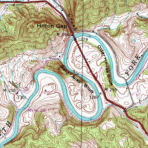 Topographic Map of Bald Alley Bluff, VA
