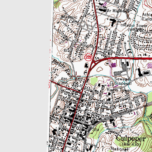 Topographic Map of Balds Run, VA