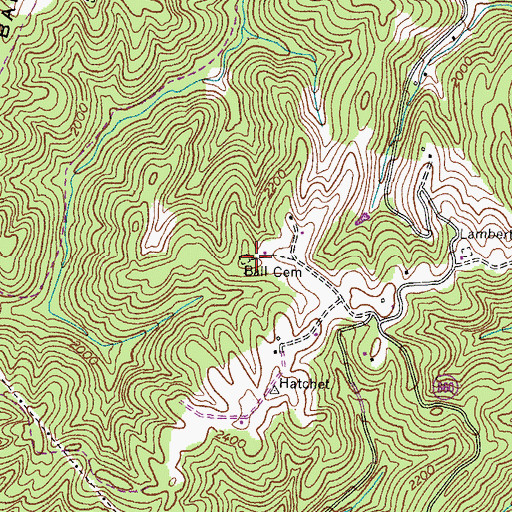 Topographic Map of Ball Cemetery, VA