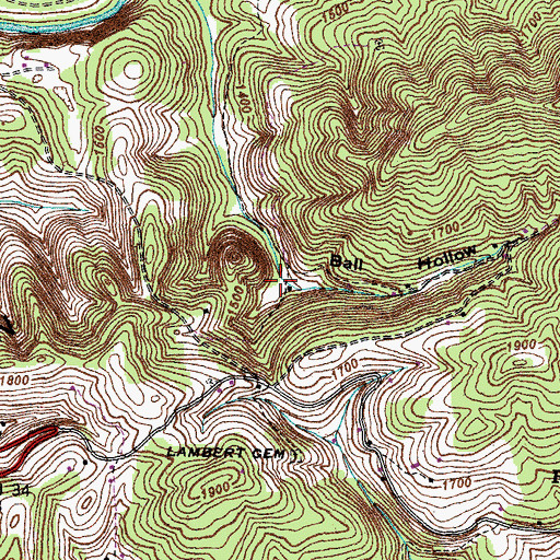 Topographic Map of Ball Hollow, VA