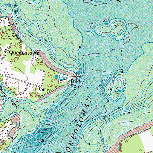 Topographic Map of Ball Point, VA