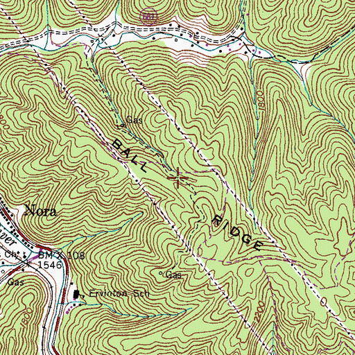 Topographic Map of Ball Ridge, VA