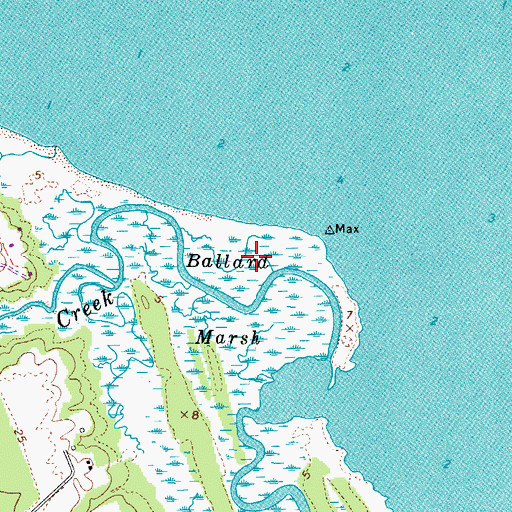 Topographic Map of Ballard Marsh, VA