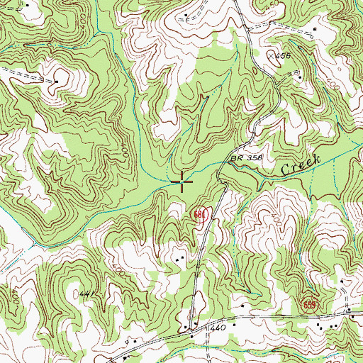Topographic Map of Ballous Creek, VA