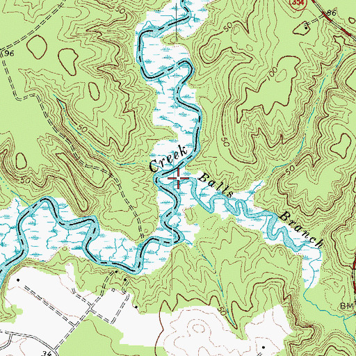 Topographic Map of Balls Branch, VA