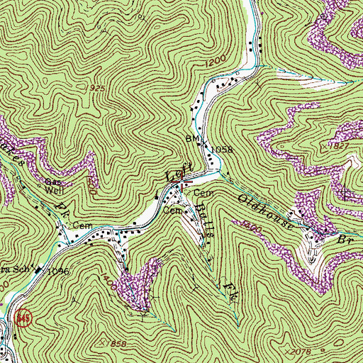 Topographic Map of Balls Fork, VA