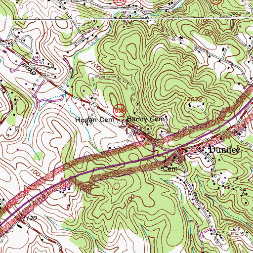 Topographic Map of Bandy Cemetery, VA