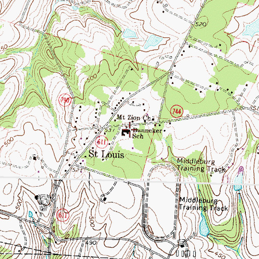 Topographic Map of Banneker Elementary School, VA