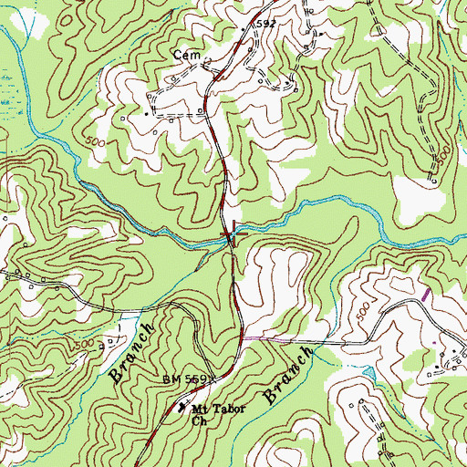 Topographic Map of Bar Branch, VA