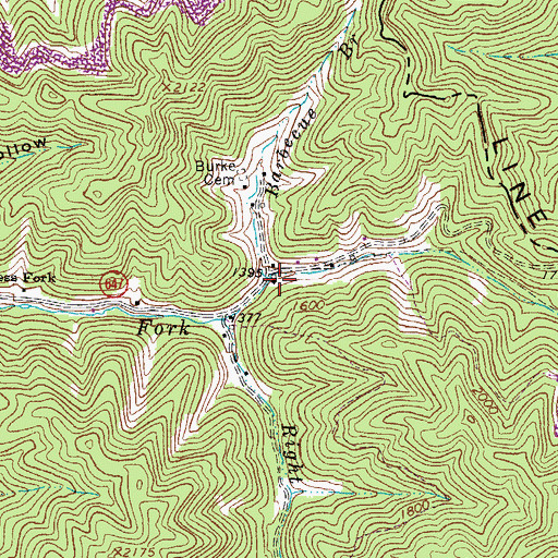 Topographic Map of Barbecue Branch, VA