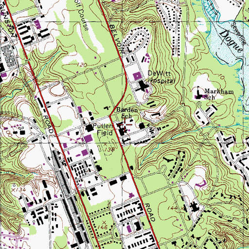 Topographic Map of Barden Elementary School, VA