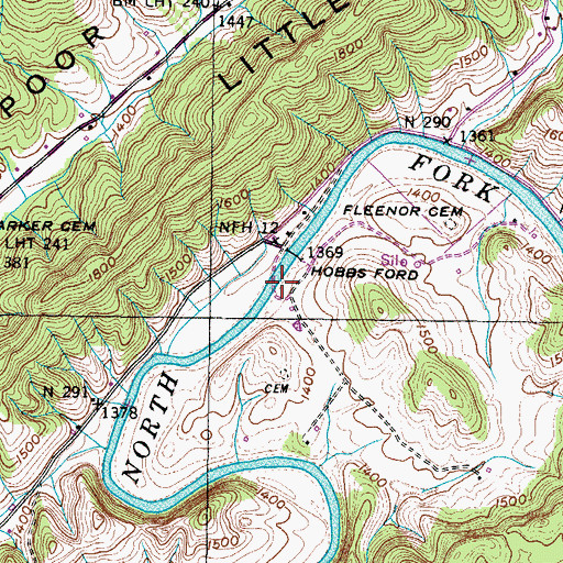 Topographic Map of Barker Cemetery, VA