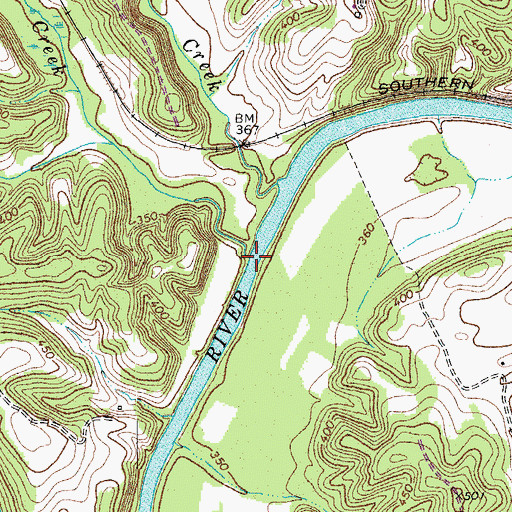 Topographic Map of Barker Creek, VA