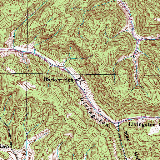 Topographic Map of Barker School (historical), VA