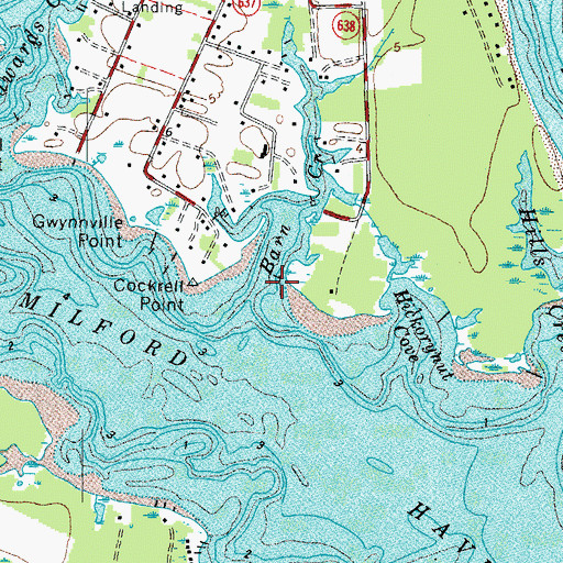 Topographic Map of Barn Creek, VA