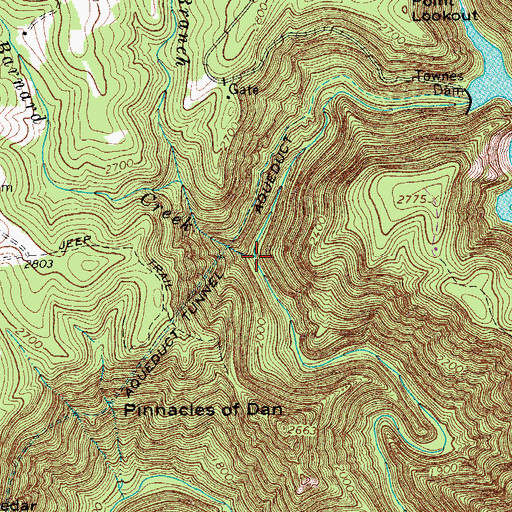 Topographic Map of Barnard Creek, VA