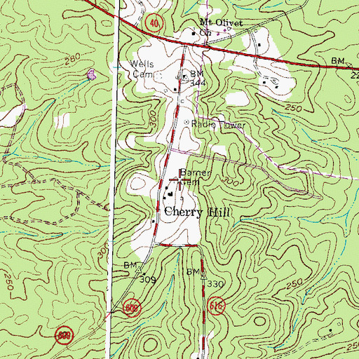 Topographic Map of Barner Cemetery, VA