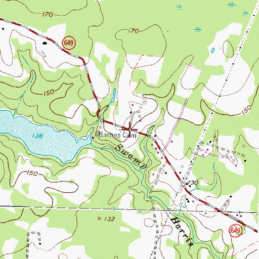 Topographic Map of Barnes Cemetery, VA