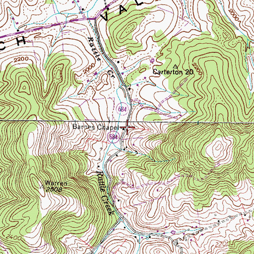 Topographic Map of Barnes Chapel, VA