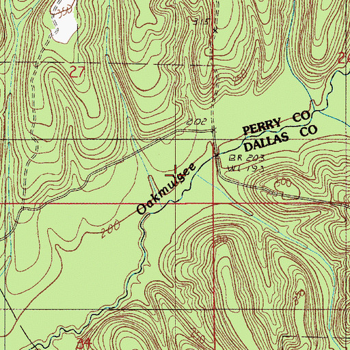Topographic Map of Long Bridge, AL