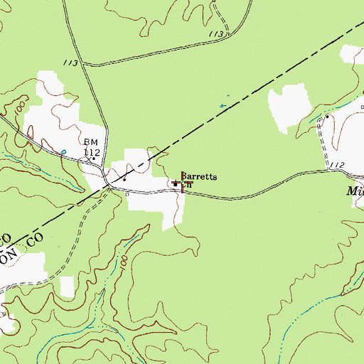 Topographic Map of Barretts Church, VA