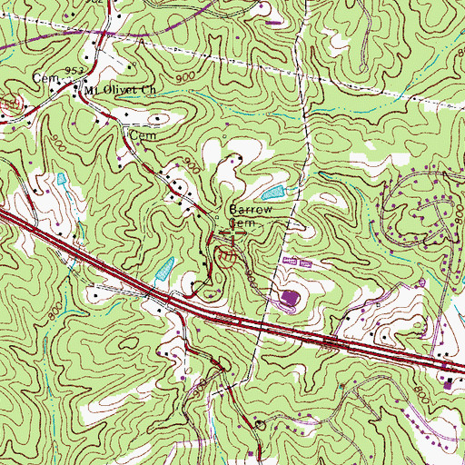 Topographic Map of Barrow Cemetery, VA