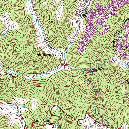 Topographic Map of Barton Fork, VA