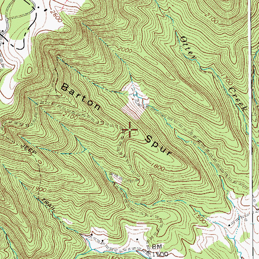 Topographic Map of Barton Spur, VA