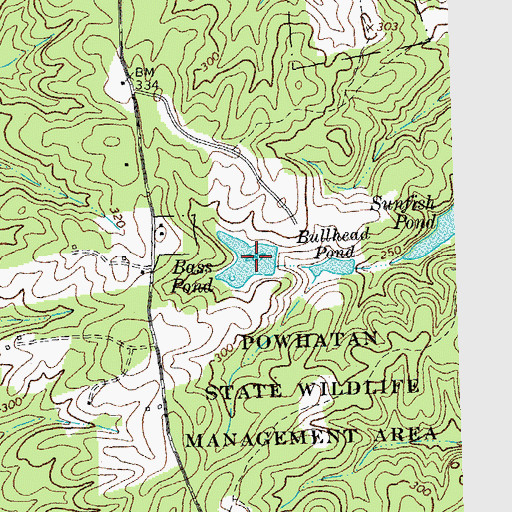 Topographic Map of Bass Pond, VA