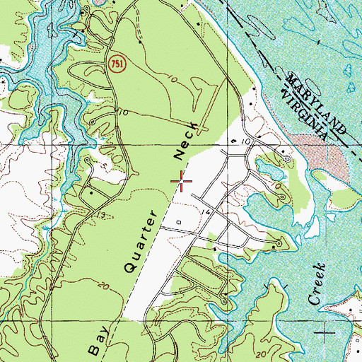 Topographic Map of Bay Quarter Neck, VA