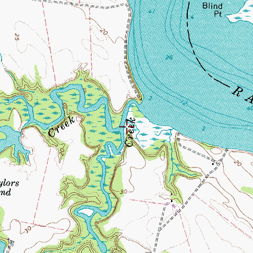 Topographic Map of Baylors Creek, VA