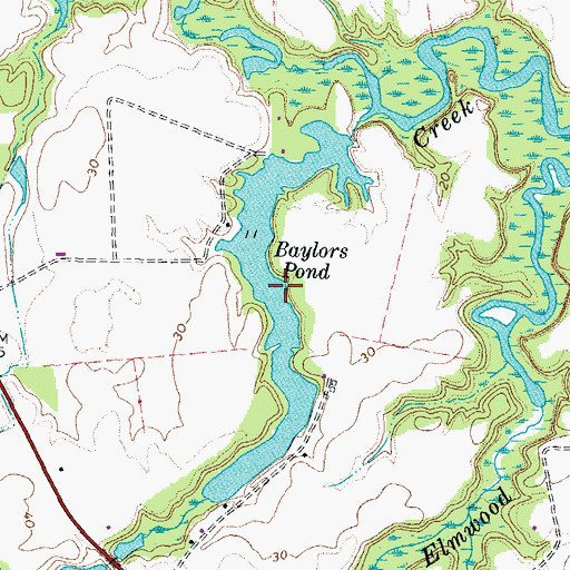 Topographic Map of Baylors Pond, VA