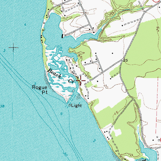 Topographic Map of Beach Creek, VA
