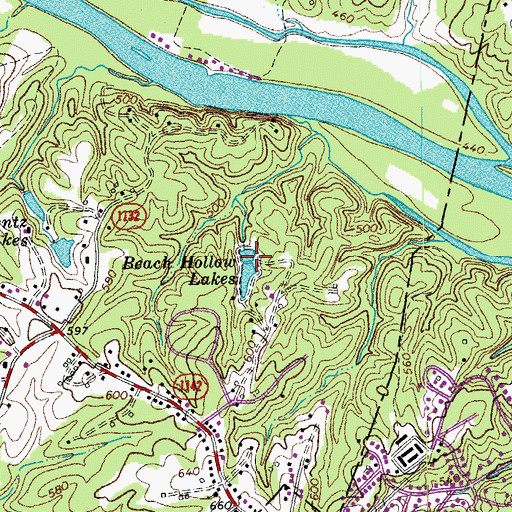 Topographic Map of Beach Hollow Lakes, VA