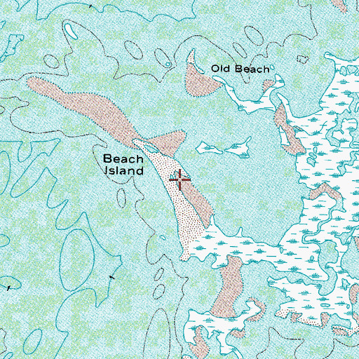 Topographic Map of Beach Island, VA