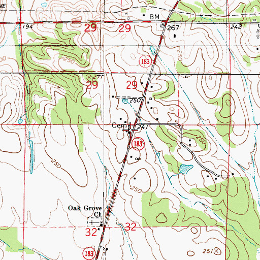 Topographic Map of Oak Grove Church, AL