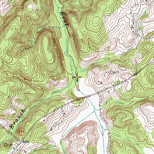 Topographic Map of Bear Branch, VA