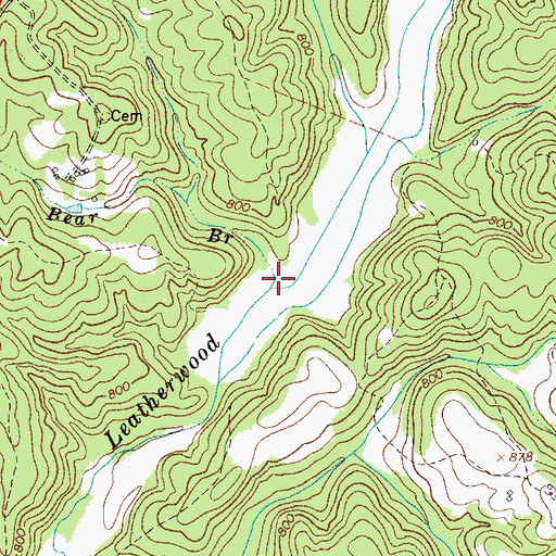 Topographic Map of Bear Branch, VA