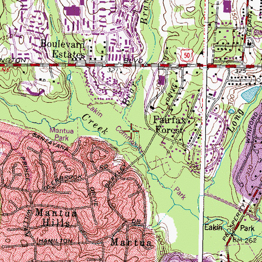 Topographic Map of Bear Branch, VA