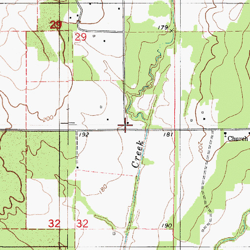 Topographic Map of Old Cross School (historical), AL