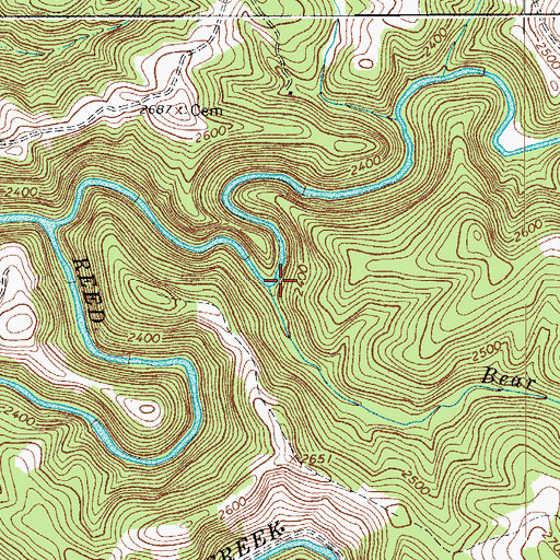 Topographic Map of Bear Creek, VA