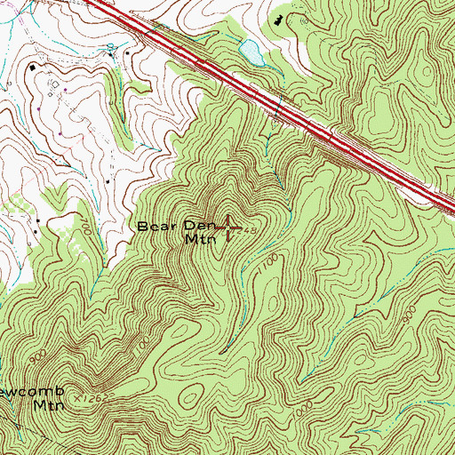 Topographic Map of Bear Den Mountain, VA