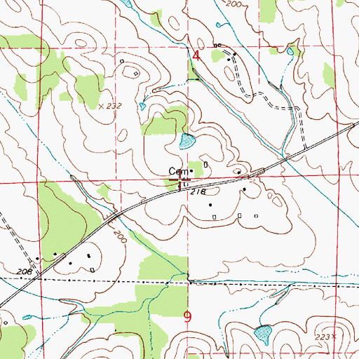 Topographic Map of Pickens Cemetery, AL