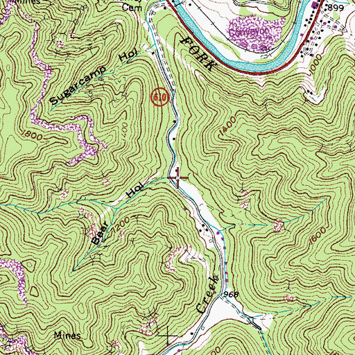 Topographic Map of Bear Hollow, VA