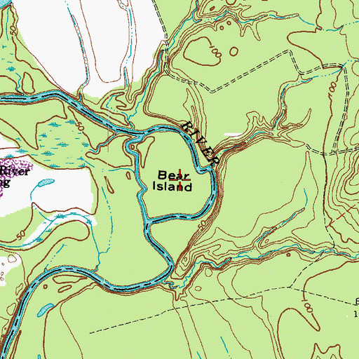 Topographic Map of Bear Island, VA