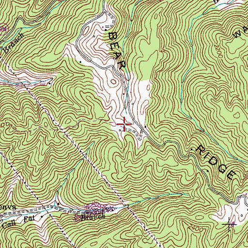 Topographic Map of Bear Ridge, VA