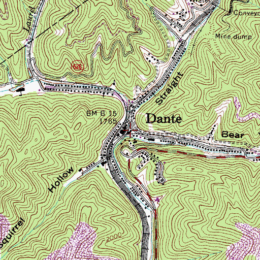 Topographic Map of Bear Wallow Hollow, VA