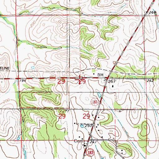 Topographic Map of Pollard Store (historical), AL