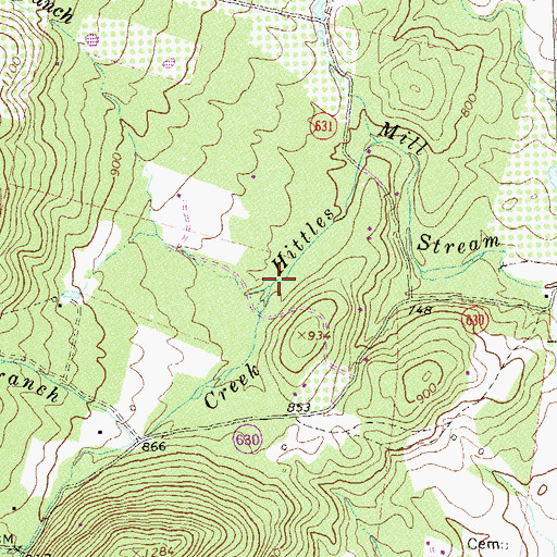 Topographic Map of Bearwallow Creek, VA